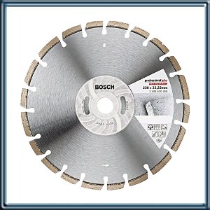 DISCO DIAMANTADO 1/4 pulg. PARA CORTADORAS DE PAVIMENTO ? exterior: 350 mm. ? interior: 25.4 mm. Espesor del segmento: 3.2 mm. Altura del segmento: 7.5 mm. Ideal para asfalto y hormigon sin fragua r. Unidad de embalaje: 1