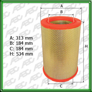 FILTRO DE AIRE SCANIA P/R/T 114 DSC 1175 - DSC 912 - DSC 1202 TURBO E INTERCOOLER (ALG. MODELOS) - EQUIVALENCIA: - MANN: C 30 1622 - FRAM: CA-9355 - CON MALLA METALICA