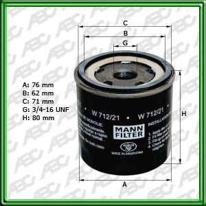 Filtro de ACEITE - JCB (J.C. BAMFORD) - MANITOU - CHRYSLER