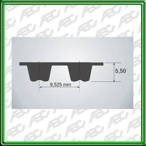 Correa Distribucion de (154) 154 dientes. (SHDS) con dientes de un paso de 9.525mm una base de 5.75mm una altura de 3.30mm y un angulo de 34Â°. (300) un ancho de 300 mm. (H) reforzada.