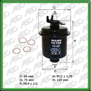 Filtro de COMBUSTIBLE Primario - Secundario - HONDA - HYUNDAI - ROVER - LANDROVER