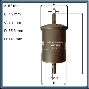 FILTRO DE COMBUSTIBLE VOLKSWAGEN (UE1)