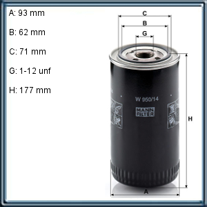 FILTRO DE ACEITE - NISSAN PATROL DIESEL Y TURBODIESEL 3.3 (11/79 --->)