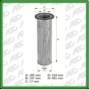 Filtro de ELEMENTO DE SEGURIDAD - AGRALE-DEUTZ - CASE CONSTRUCTION - CUMMINS - EATON YALE & TOWNE - FIAT-ALLIS/GEOTECH/HITACHI - KOMATSU - MICHIGAN - POCLAIN - TEREX - ZANELLO - EL DETALLE
