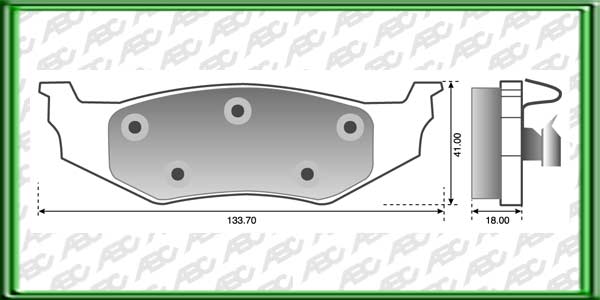 PASTILLAS DE FRENO CHRYSLER NEON AÃ±o: 95Â»97 Posicion: TRASERO Caliper: KELSEY-HAYES // CHRYSLER STRATUS  AÃ±o: 95Â»97 Posicion: TRASERO Caliper: KELSEY-HAYES // Dimensiones: Alto: 41.00 Largo: 133.70 Espesor: 18.00