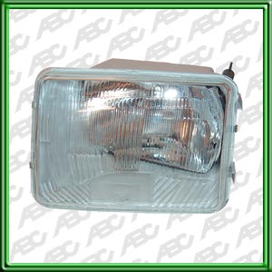 OPTICA LINEA AUTO RENAULT 18 81 -> 92 IZQUIERDO - Faro asimetrico. Mando Manual. Para lamparas H4. Caja x 4 unid.