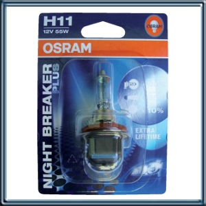 LAMPARA PRINCIPAL PARA AUTO 12 VOLTS HALOGENAS NIGHT BREAKE PLUS -  55W PGJ19-2 64211 H11 NBP