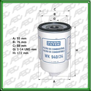 Filtro de COMBUSTIBLE - AGCO - JOHN DEERE - MASSEY-FERGUSON TRAKTOREN - NEW HOLLAND - FORD - MERCEDES-BENZ (DAIMLER AG)
